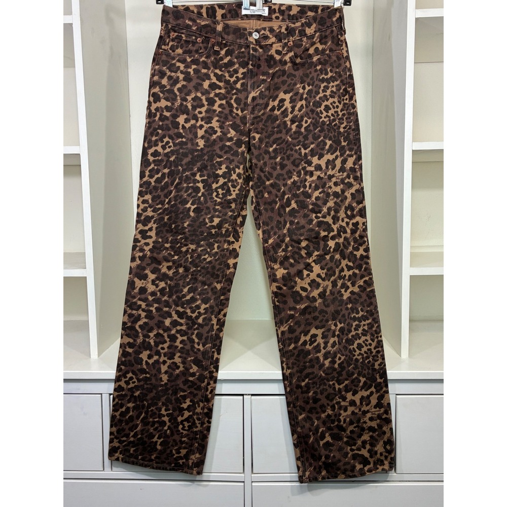 Sold .    Abercrombie & Fitch The Baggy Low Rise Leopard Print Jeans Womens
